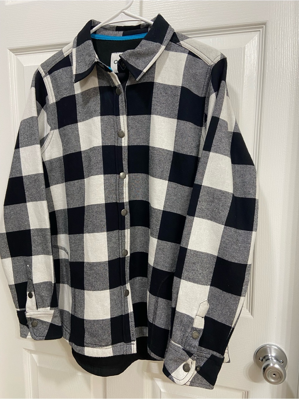 NWOT Orvis Unisex Black & White Buffalo Plaid Fleece Lined Shirt Jacket Size L